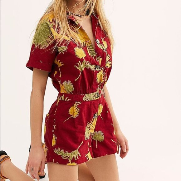 FREE PEOPLE Malibu Romper shorts tropical - Picture 7 of 12